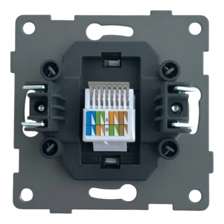 Розетка RJ45 () 1-я чёрная Софт-тач
